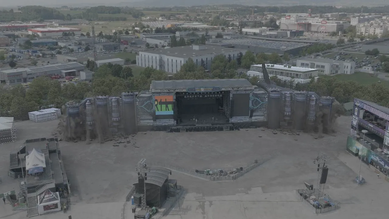 fm4 frequency festival 2023 CGI cg simulation of stage appearing in action