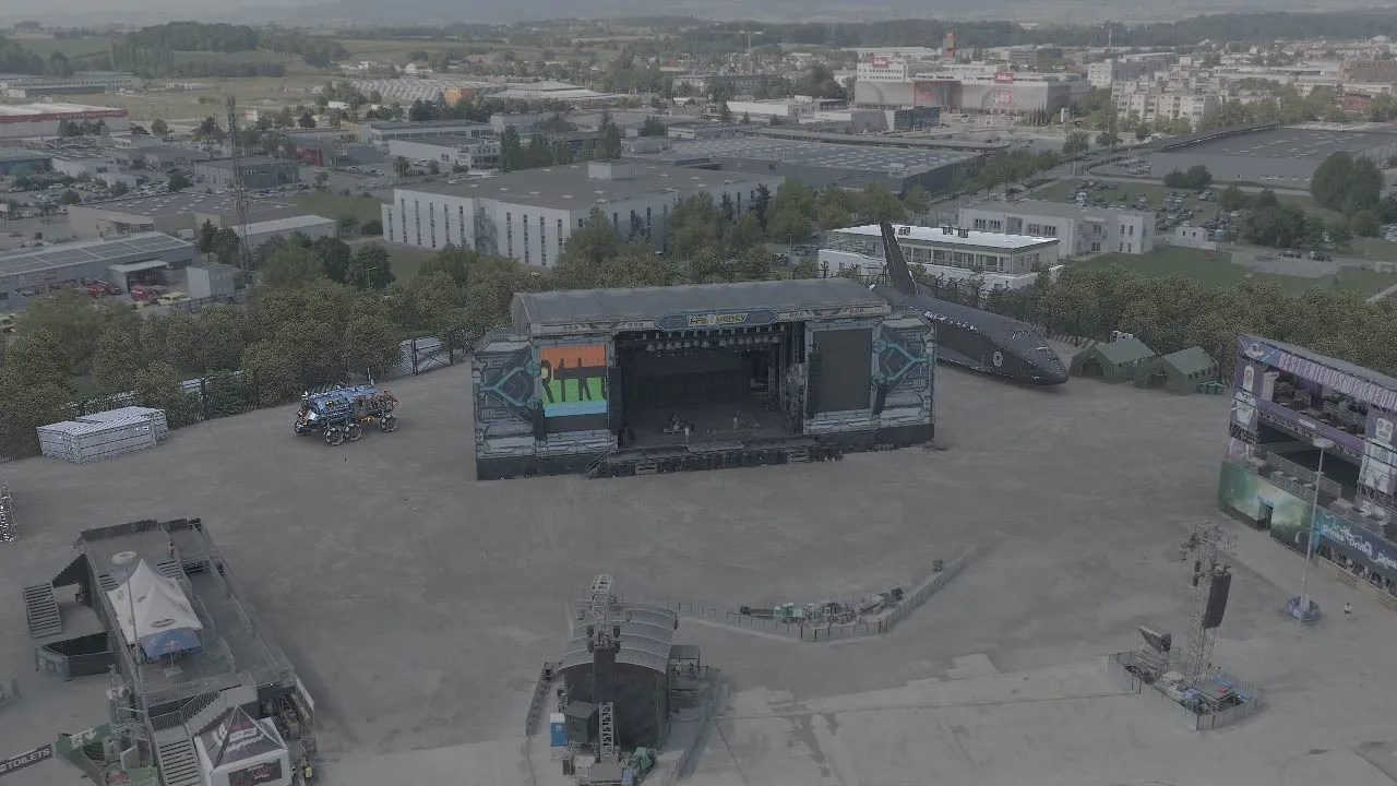 fm4 frequency festival 2023 CGI before cg simulation of stage appearing